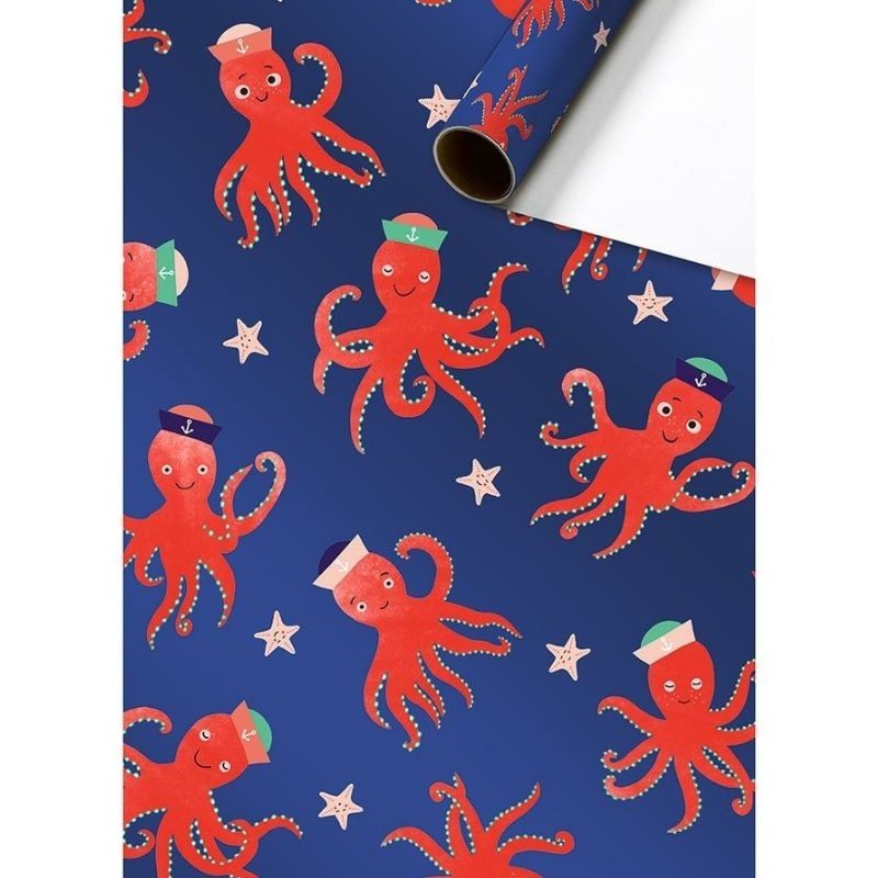 Geschenkpapier Oktopus Toffy blau