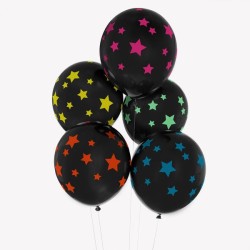 Luftballons Sterne in schwarz