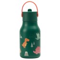 Trinkflasche Edelstahl Dinosaurier grün