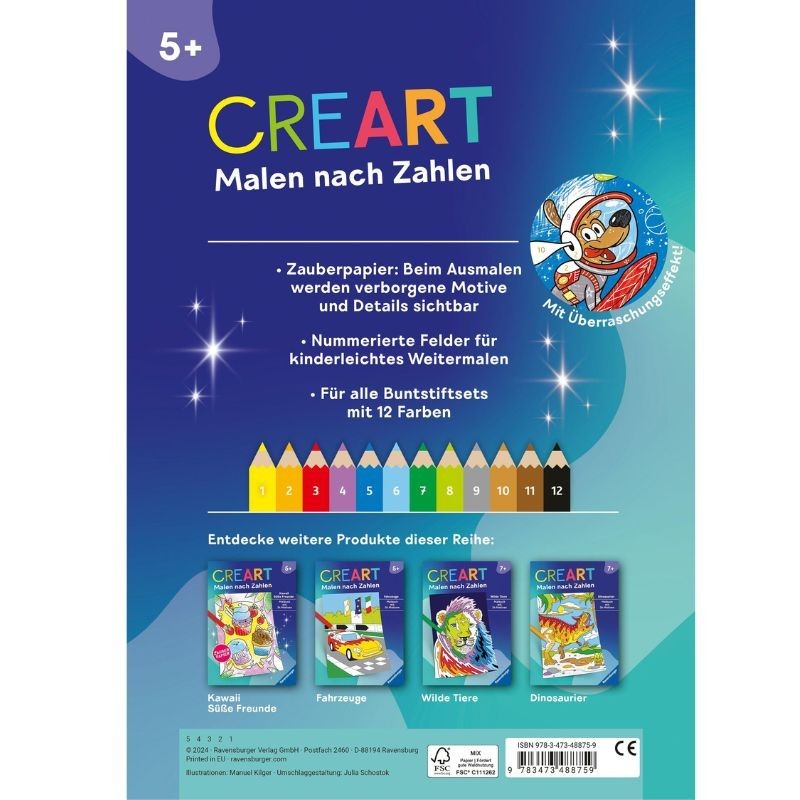 Malen nach Zahlen CreArt Weltraum