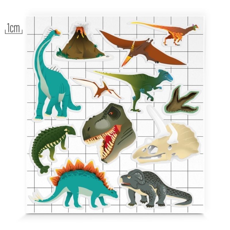 Reflektierende Sticker Dinosaurier bunt