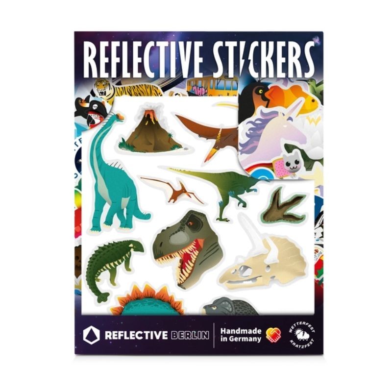 Reflektierende Sticker Dinosaurier bunt