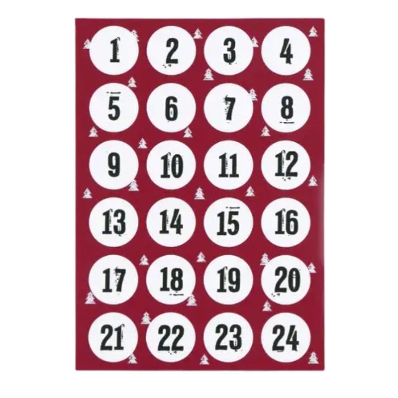 Adventskalender Zahlen Sticker Balthasar