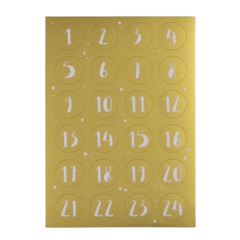 Adventskalender Zahlen Sticker Nevio gold