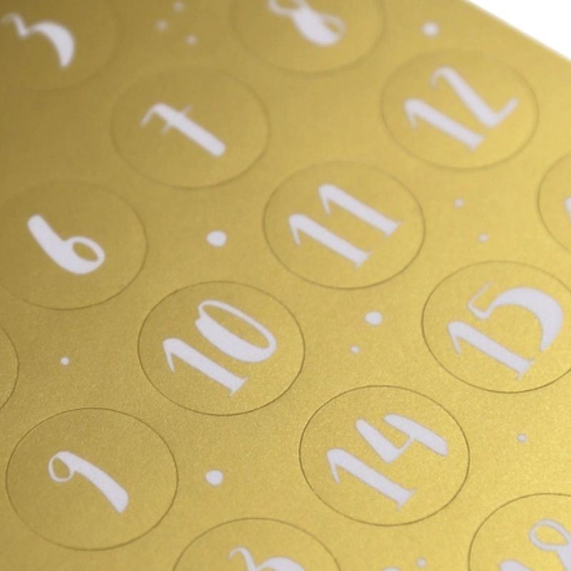 Adventskalender Zahlen Sticker Nevio gold