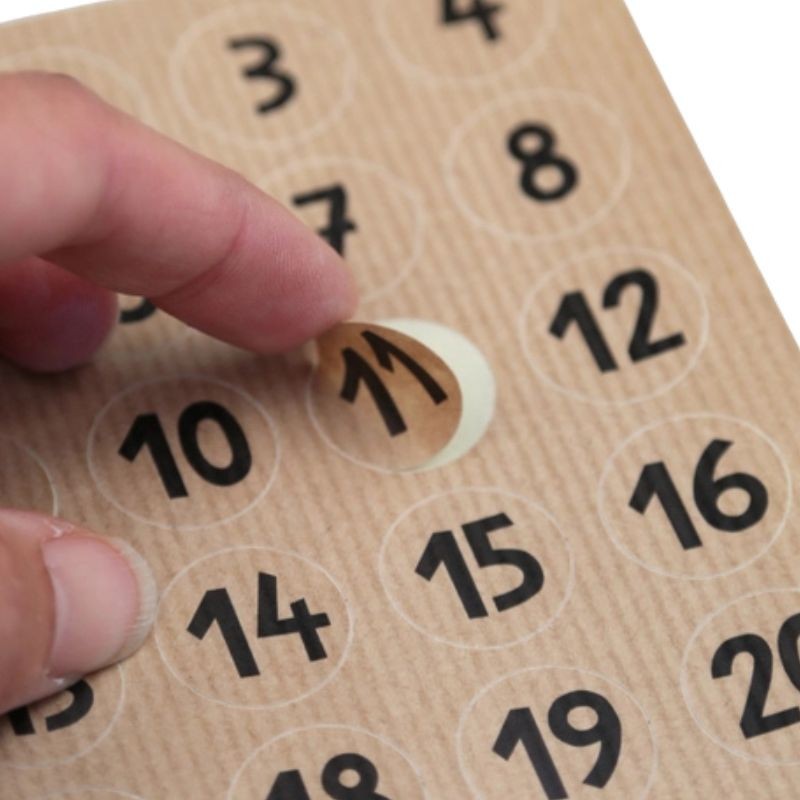 Adventskalender Zahlen Sticker Amelie