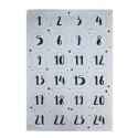 Adventskalender Zahlen Sticker Nevio silber