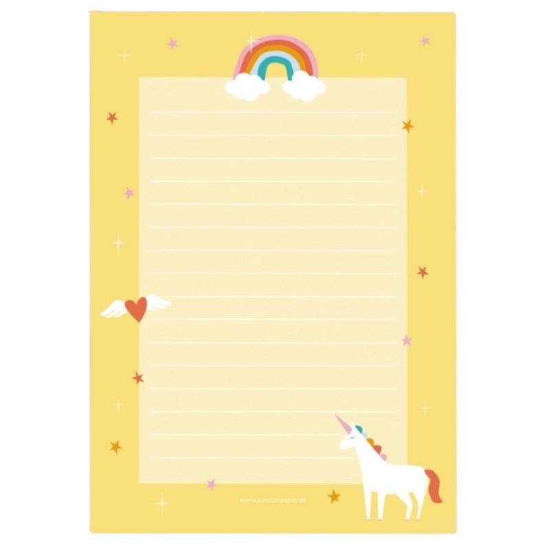 Briefpapier Set Einhorn Paula