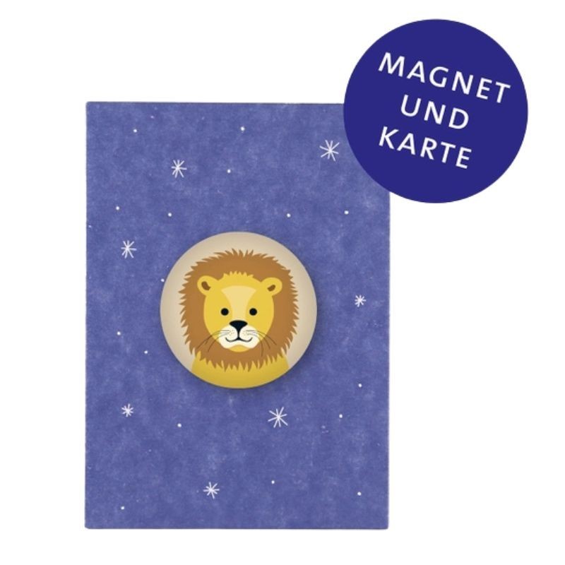 Geburtstagskarte Löwe mit Magnet