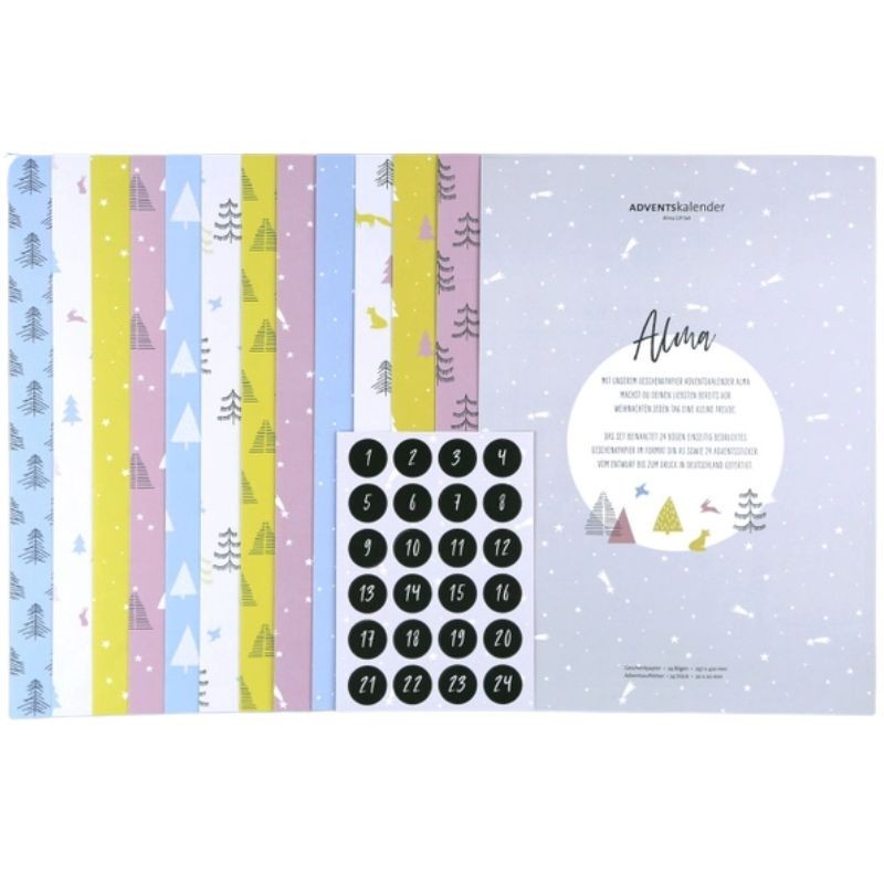 Adventskalender Geschenkpapier & Zahlen Alma
