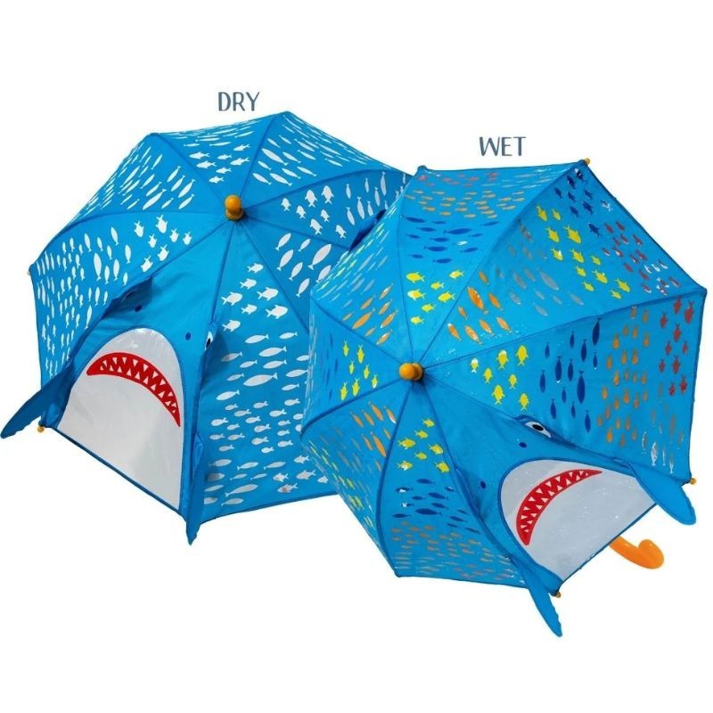 Regenschirm Hai 3D farbwechselnd bunt