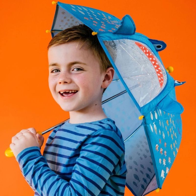 Regenschirm Hai 3D farbwechselnd bunt