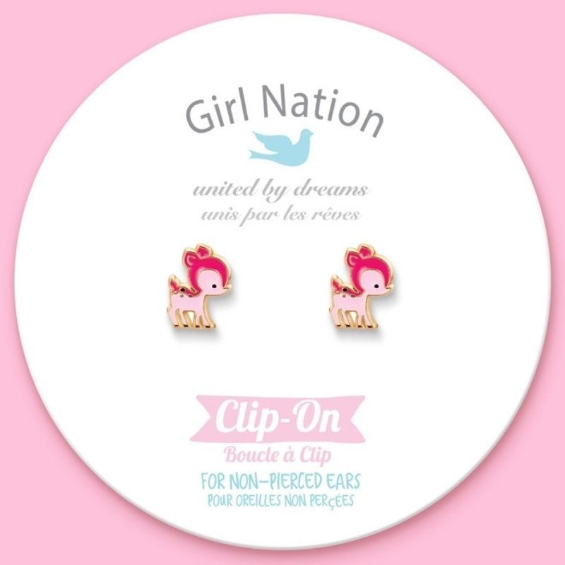 Ohrringe Ohrclips Reh pink