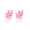 Ohrringe Ohrstecker Katze pink