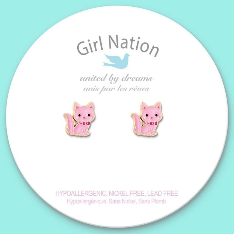 Ohrringe Ohrstecker Katze pink