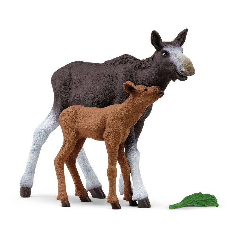 Schleich Tiere Elchkuh mit Kalb