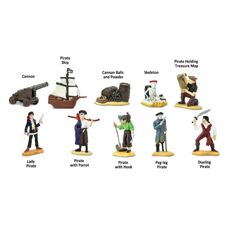Piraten - Set mit 9 handbemalten Figuren