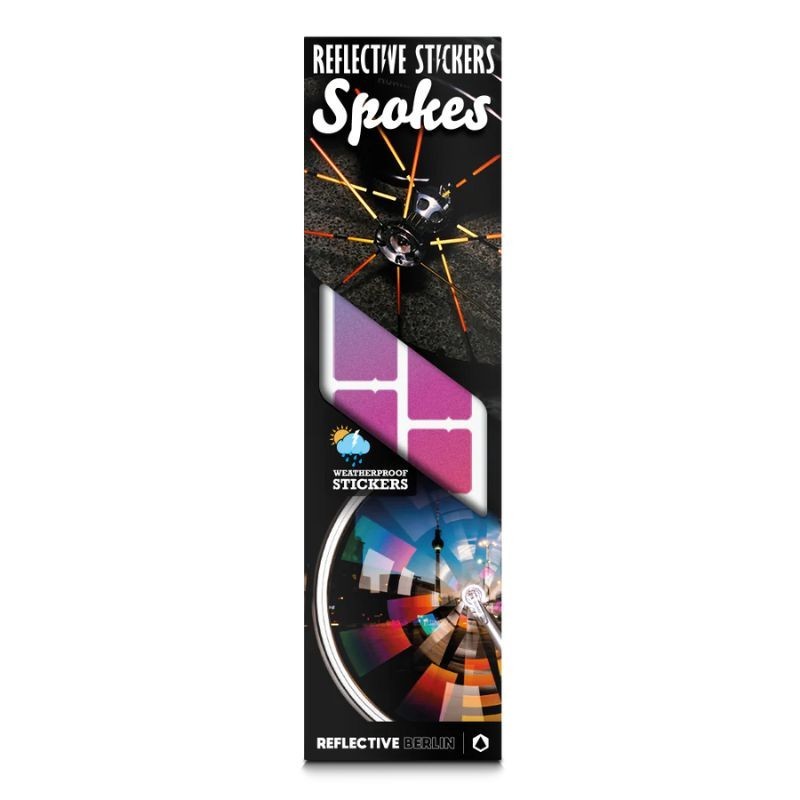 Reflektierende Velo Speichensticker Regenbogen