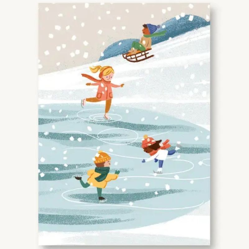 Postkarte Winterkinder