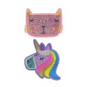 Stoffsticker zum Aufbügeln Einhorn & Katze