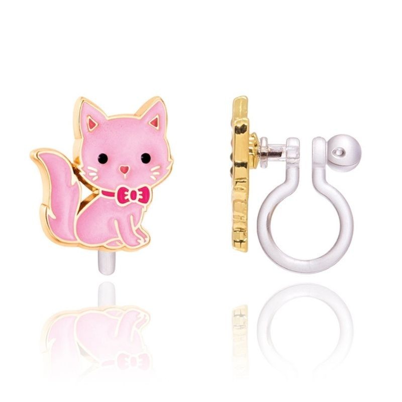 Ohrringe Ohrclips Katze pink