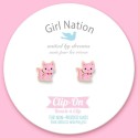 Ohrringe Ohrclips Katze pink