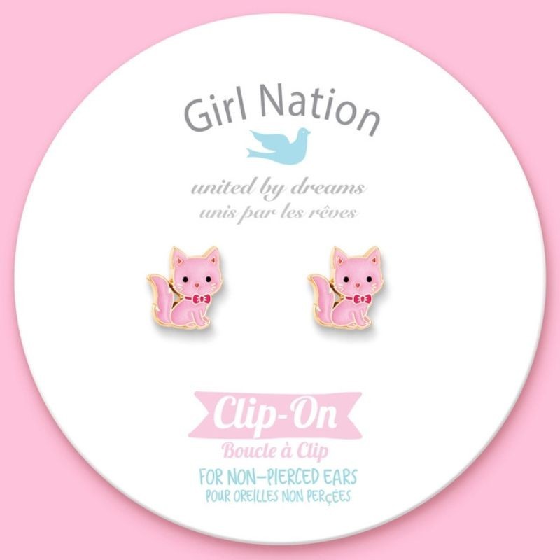 Ohrringe Ohrclips Katze pink