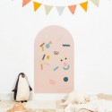 Magnettafel Bogen beige rosa mit Magneten