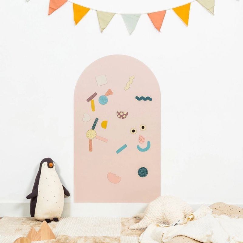 Magnettafel Bogen beige rosa mit Magneten