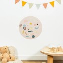 Magnettafel Kreis beige rosa mit Magneten