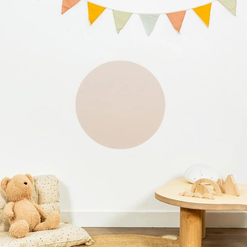 Magnettafel Kreis beige rosa mit Magneten