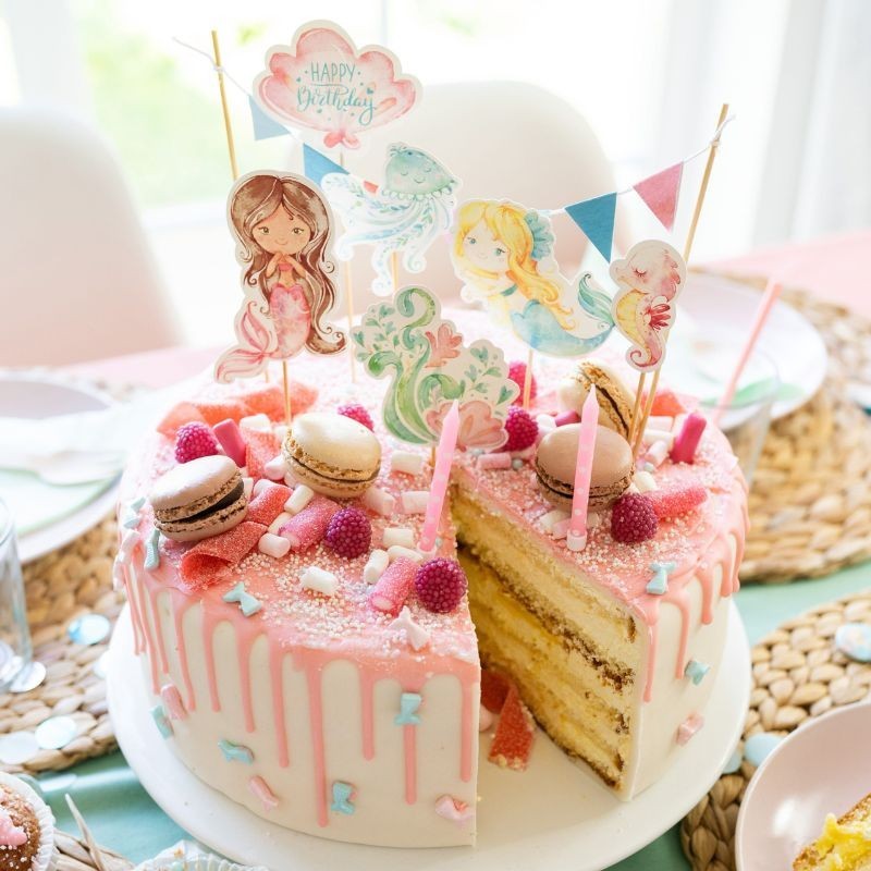 Kuchendeko Cake und Muffin Topper Meerjungfrau