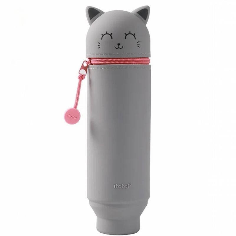 Etui Federmäppchen Katze grau