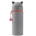Etui Federmäppchen Katze grau