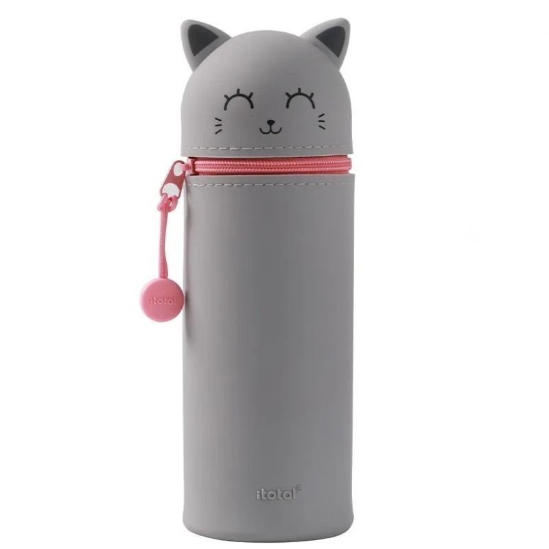 Etui Federmäppchen Katze grau
