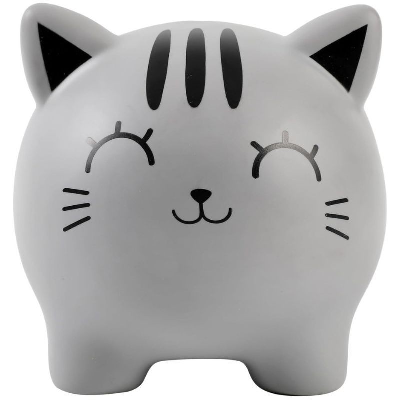 Spardose Katze grau