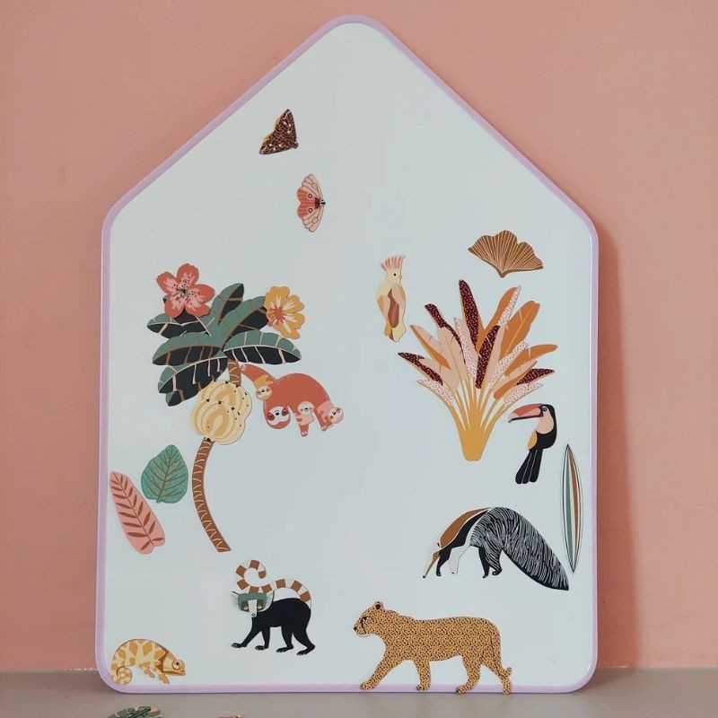 Magnettafel Whiteboard Haus lila