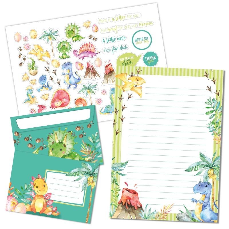 Briefpapier Set Dinosaurier