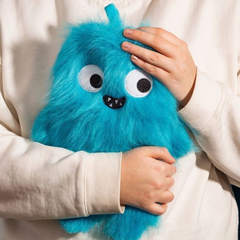 Wärmflasche Monster blau