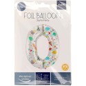 Folienball Zahl 0 bunt