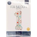 Folienball Zahl 1 bunt
