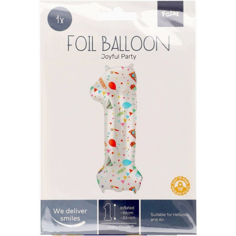 Folienball Zahl 1 bunt