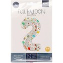 Folienball Zahl 2 bunt