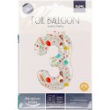 Folienball Zahl 3 bunt