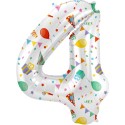 Folienball Zahl 4 bunt