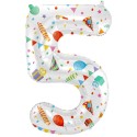 Folienball Zahl 5 bunt