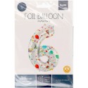 Folienball Zahl 6 bunt