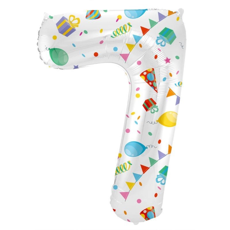 Folienball Zahl 7 bunt