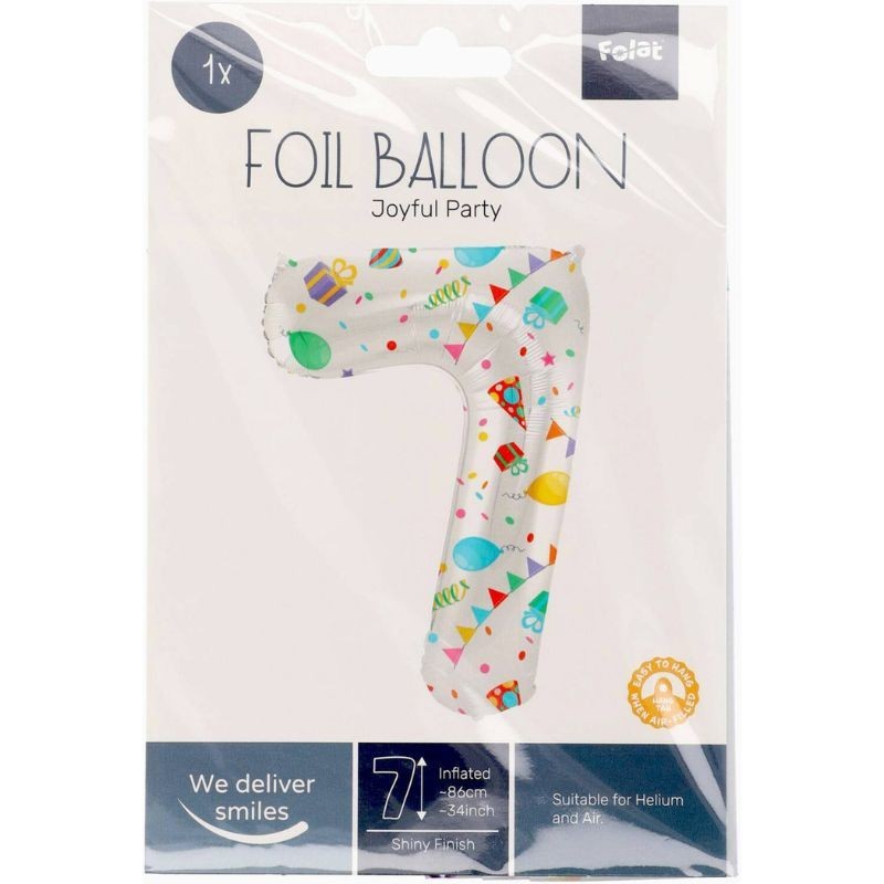 Folienball Zahl 7 bunt