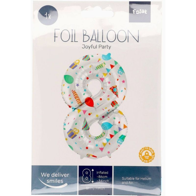 Folienball Zahl 8 bunt